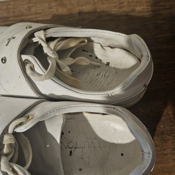 Louis Vuitton LV Logo Monogram White Front Row Lock Leather Sneakers 36 - Picture 9 of 12